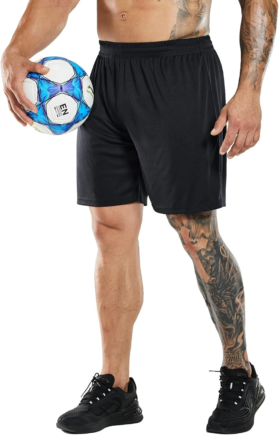 MIER Men's Quick-Dry Athletic/Soccer/Basketball Shorts Without Pockets No Liner Running Workout Training Active Shorts