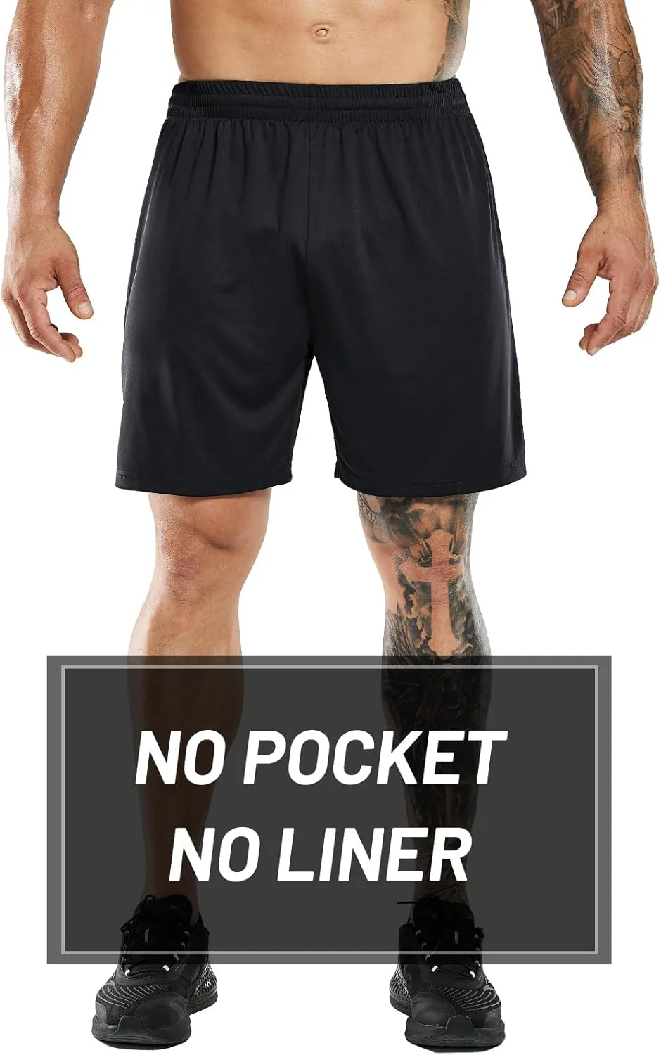 MIER Men's Soccer/Basketball/Athletic Shorts Without Pockets No Liner Running Workout Training, 3 Pack