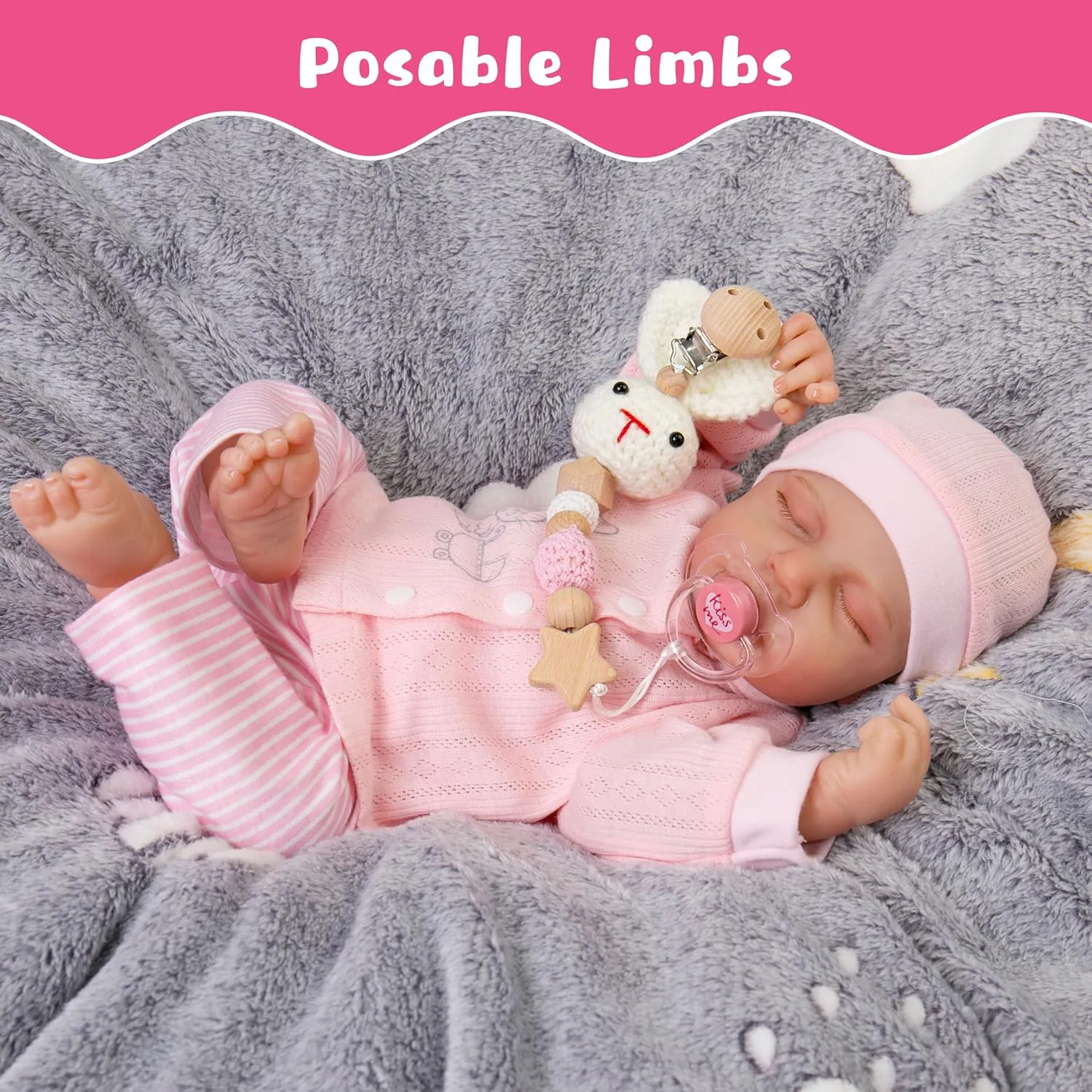 Milidool Lifelike Reborn Baby Dolls Girl-20-Inch Soft Body Realistic Silicone Baby Doll Newborn Baby Dolls American Sleeping Girl Real Life Dolls with Clothes and Toy Accessories Gift for Kids Age 3 