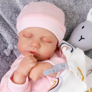 Milidool Lifelike Reborn Baby Dolls Girl-20-Inch Soft Body Realistic Silicone Baby Doll Newborn Baby Dolls American Sleeping Girl Real Life Dolls with Clothes and Toy Accessories Gift for Kids Age 3 