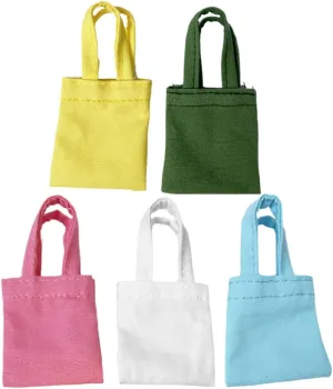 Milisten 3sets 5pcs Dollhouse Accessory Miniature Canvas Bag Doll Dressing Bags for for Dollhouse Decoration 5pcs*3