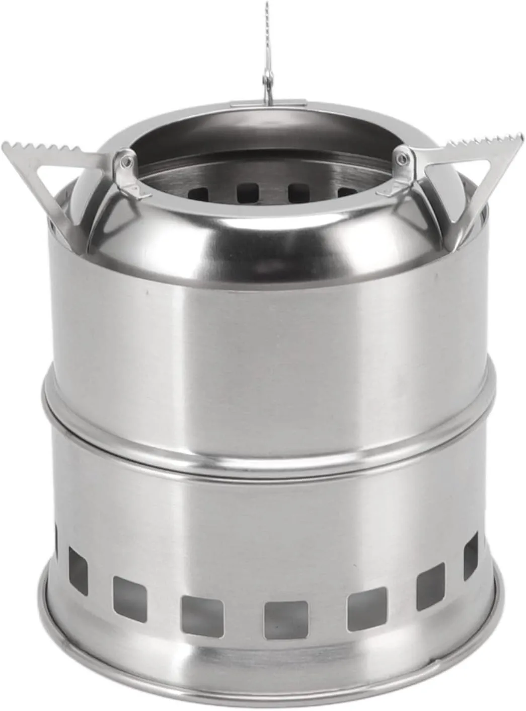Mini Alcohol Stove, Stainless Steel Camping Stove, Compact Campfire Stove with Storage Bag, Portable High Combustion Efficiency Wood Stove for Camping and Hiking
