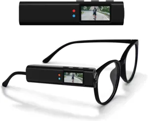 Mini Body Camera 2.7K HD Head Mounted FPV Video Cameras, 0.96in Screen HandsFree Wearable Vlog Cam, 110° Wide Angle WIFI APP Control Action Cameras for Walking Travel Cycling