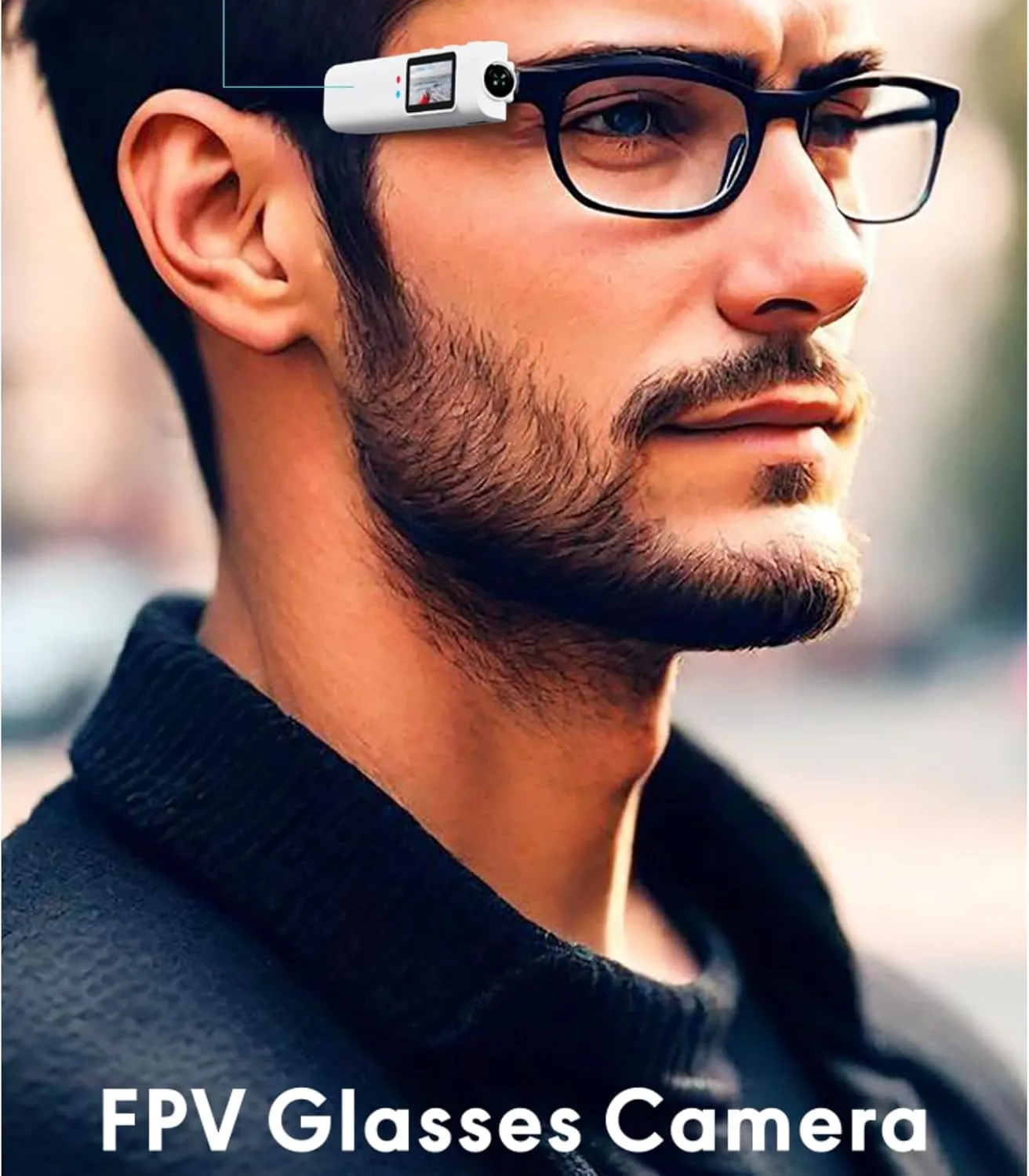 Mini Body Camera 2.7K HD Head Mounted FPV Video Cameras, 0.96in Screen HandsFree Wearable Vlog Cam, 110° Wide Angle WIFI APP Control Action Cameras for Walking Travel Cycling