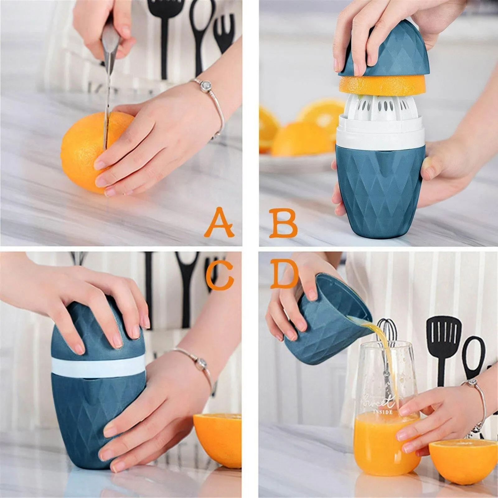 Mini Citrus Juicer - Portable Orange Lemon Squeezer
