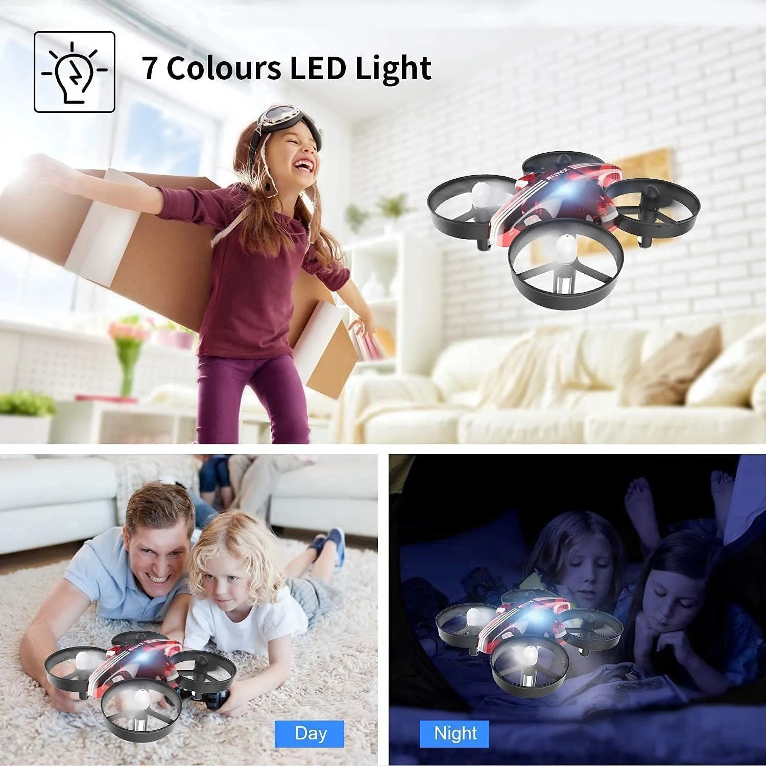Mini Drone for Kids & Beginners, Indoor Portable Hand Operated/RC Nano Helicopter Quadcopter with Auto Hovering, Headless Mode & Remote Control, Children's Day Gift for Boys and Girls -Red