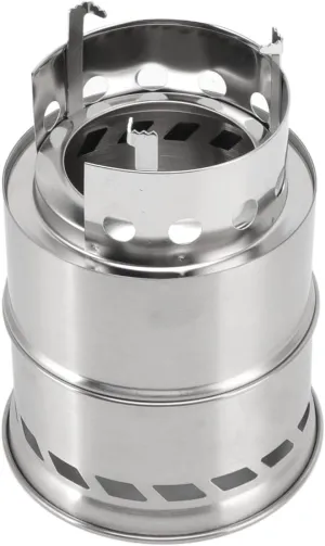 Mini Portable Wood Burning Stove with BBQ Grill,Camping Hiking Stove, Stainless Steel Backpacking Stove, Potable Wood Burning Stoves for Picnic BBQ Camp Hiking with Storage Bag(#2)