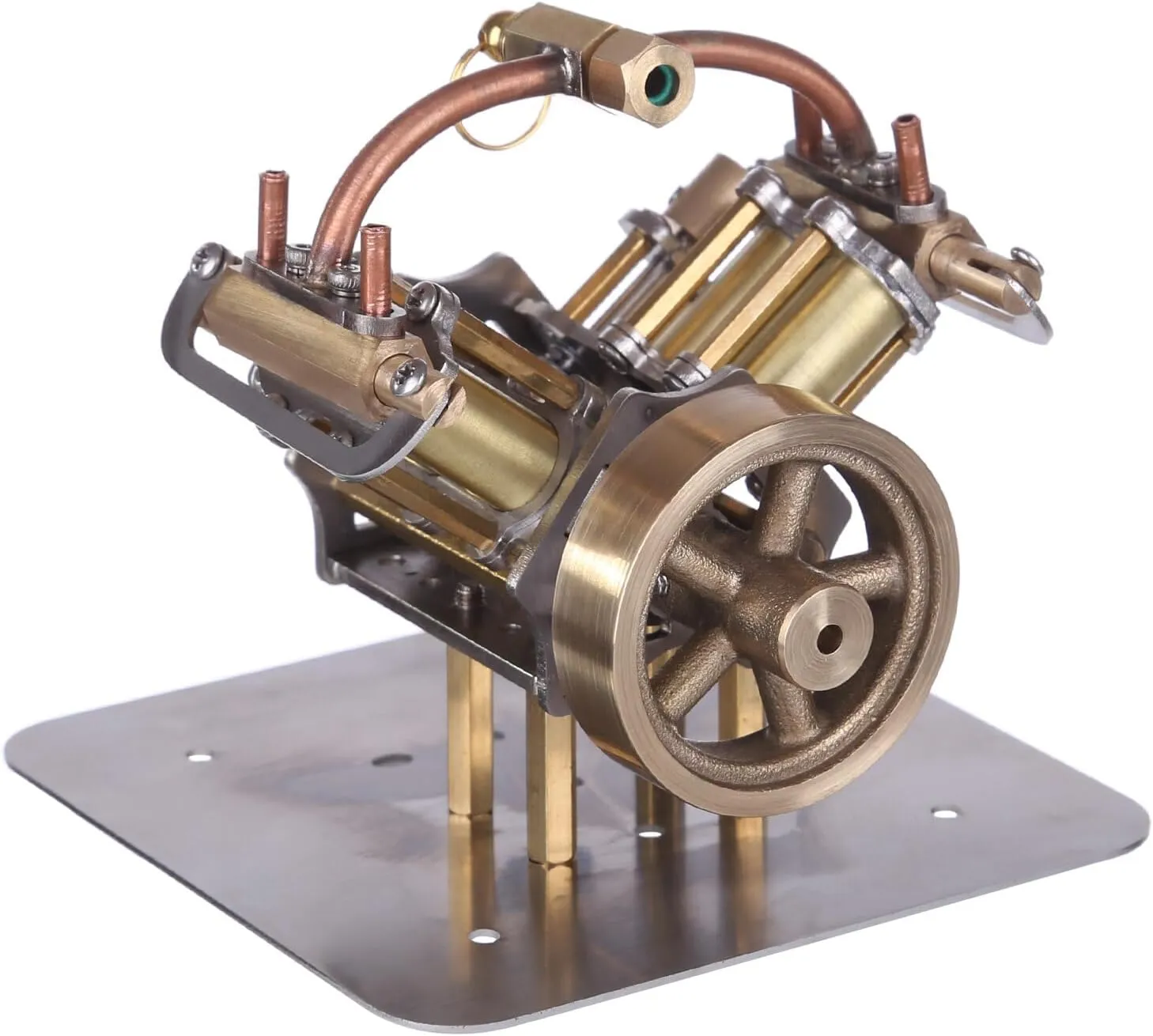 Mini V4-Steam Engine Model – Compact Miniature Steam Engine (Boiler Not Included), Perfect Physics Science Experiment for Adult