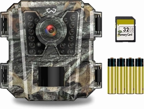 Mini Trail Camera 1080P Game Hunting Cam with Night Vision Motion Activated Waterproof Compact Wildlife Camera for Outdoor Surveillance