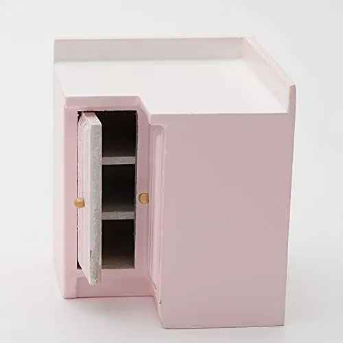 Miniature Furniture Dollhouse Kitchen Cabinets Set 1:12 Scale Wooden Model Freely Combined 4PCS Mini House Accessories Furnishings Kit Decoration Gift (Pink)