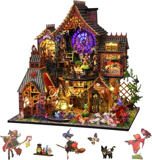 Miniature House Kit - DIY Dollhouse with Dust Proof Cover for Teen Adults - Handmade Wooden Miniature Kit - Decorations/Gifts for Holidays