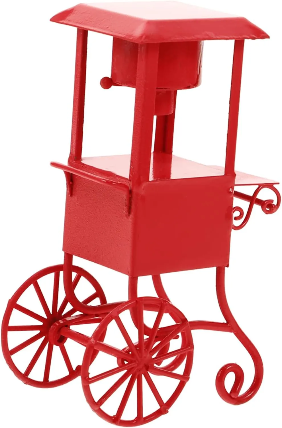 Miniature Movie Theater Popcorn Machine Decor with Wheels Cute Snack Cart for Dollhouse Party Supplies and Movie Night Realistic Popcorn Stand Model
