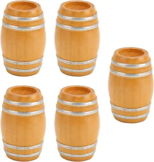 Miniature Wooden Beer Barrel, Simulation 1:12 Light Textured, Delicate, 5 Pieces Miniature Wine Barrel for 1/6 Scale Dollhouse