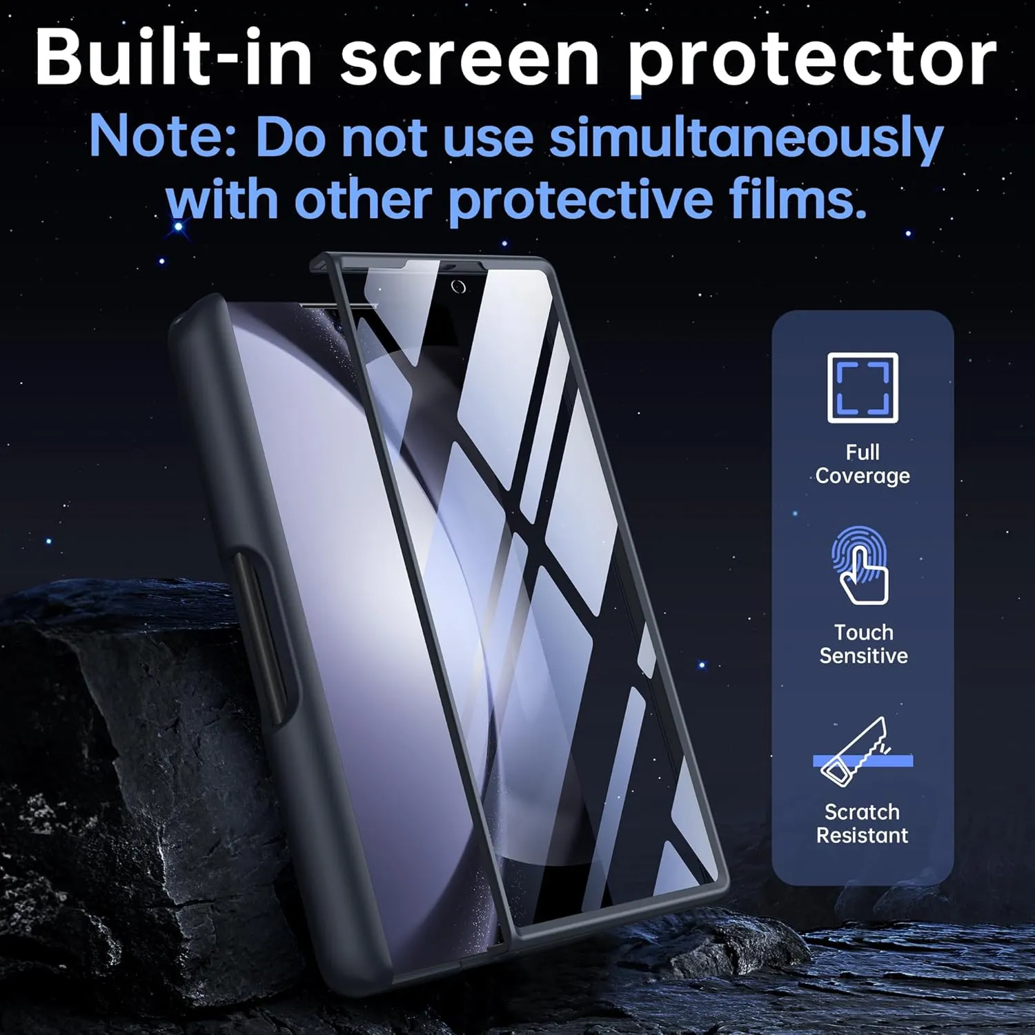 MOBOSI for Samsung Galaxy Z Fold 6 Case [Compatible with Magsafe], [Built-in Hinge Protection & Screen Protector] Magnetic Shockproof Full Body Slim Phone Case for Z Fold6 with S Pen Holder, Black