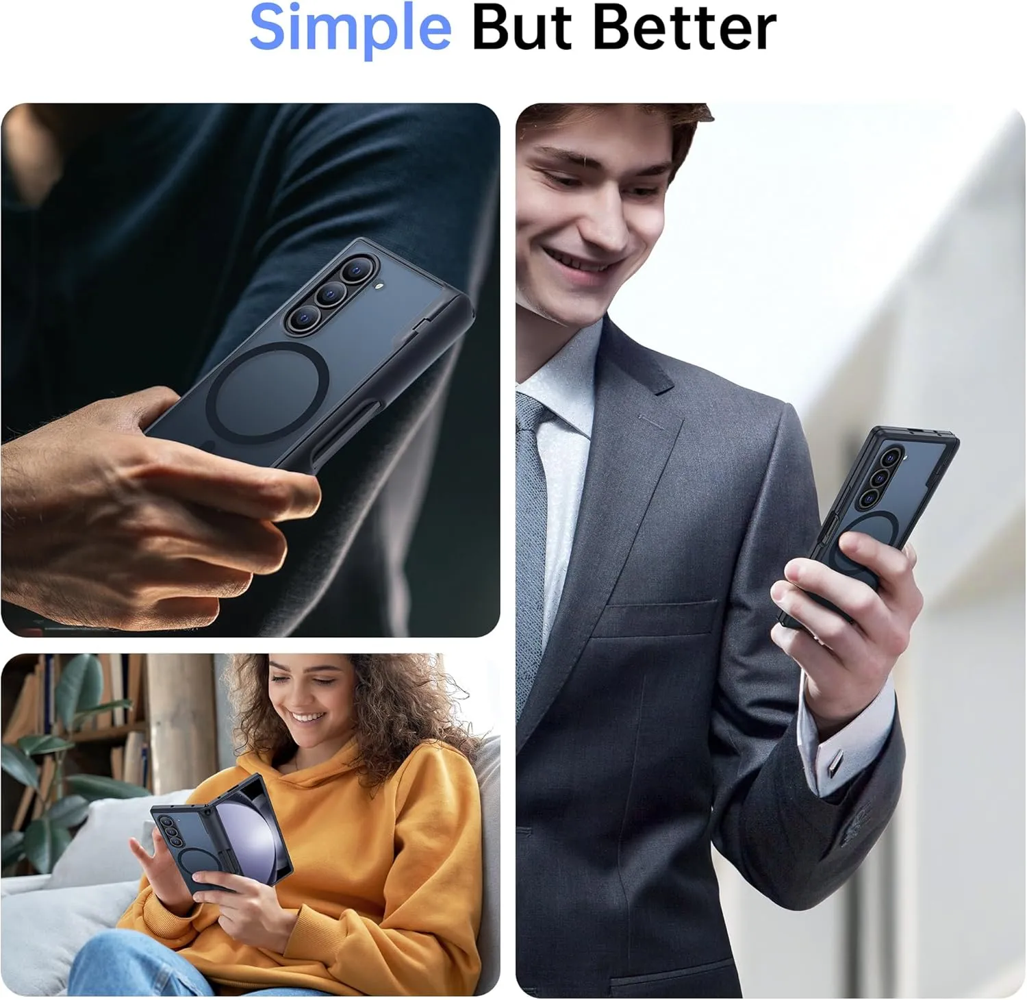 MOBOSI for Samsung Galaxy Z Fold 6 Case [Compatible with Magsafe], [Built-in Hinge Protection & Screen Protector] Magnetic Shockproof Full Body Slim Phone Case for Z Fold6 with S Pen Holder, Black