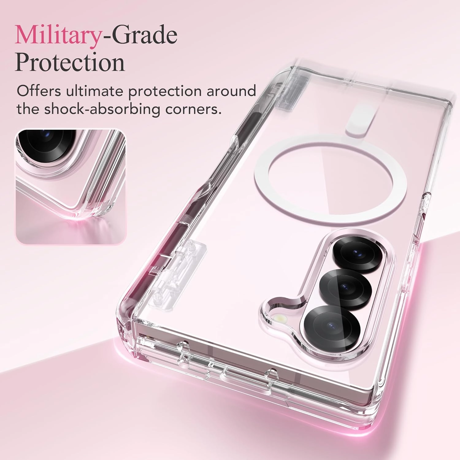 MOBOSI for Magnetic Z Fold 6 Case with S Pen Holder, Compatible with Magsafe, Full Body Built-in Hinge Protection & Front Screen Protector Translucent Slim Phone Case for Samsung Galaxy Z Fold6, Clear