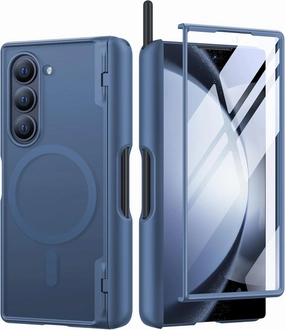 MOBOSI for Magnetic Z Fold 6 Case with S Pen Holder, Compatible with Magsafe, Full Body Shockproof Built-in Hinge Protection & Front Screen Protector Slim Phone Case for Samsung Galaxy Z Fold6, Blue