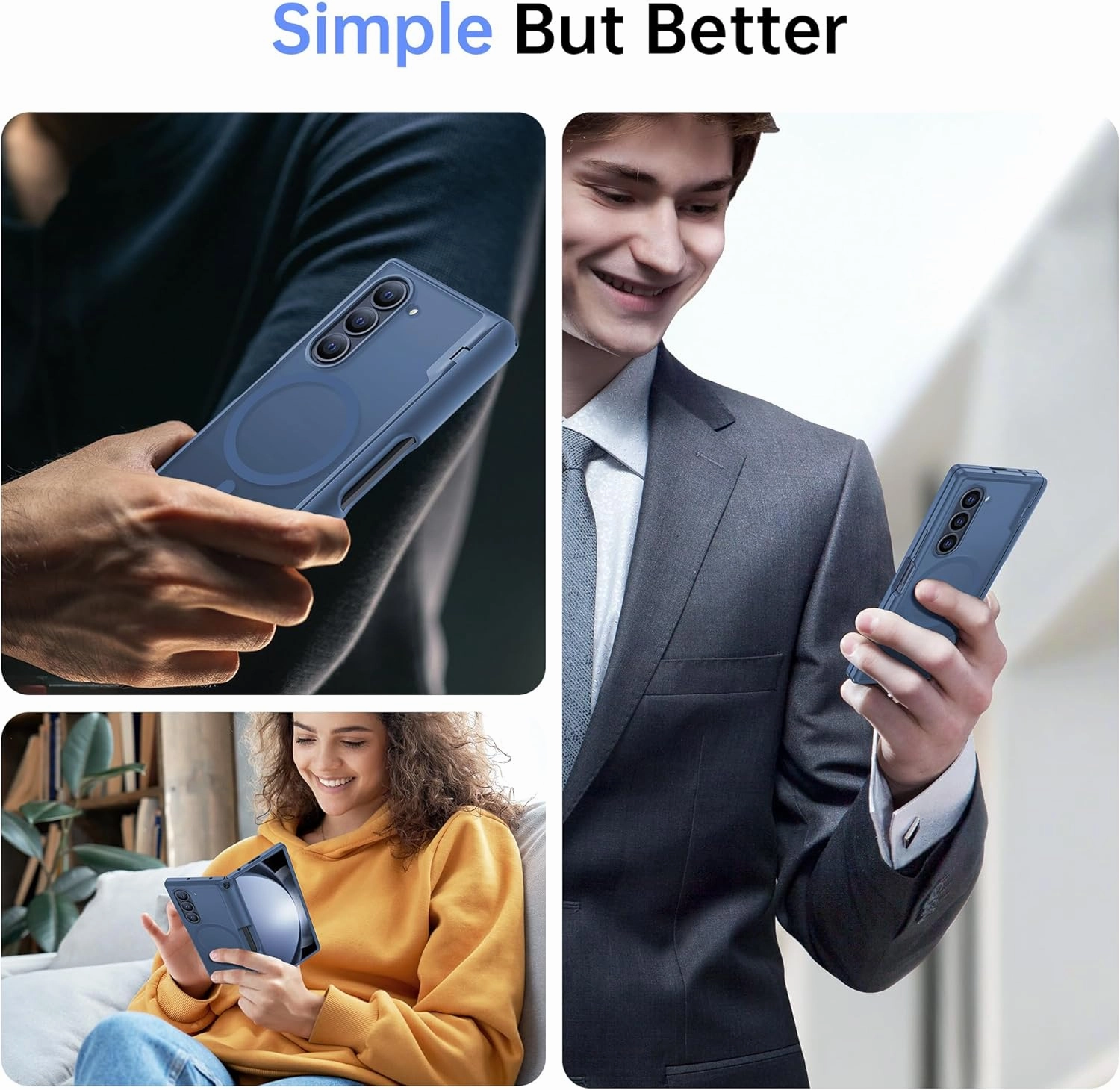MOBOSI for Magnetic Z Fold 6 Case with S Pen Holder, Compatible with Magsafe, Full Body Shockproof Built-in Hinge Protection & Front Screen Protector Slim Phone Case for Samsung Galaxy Z Fold6, Blue