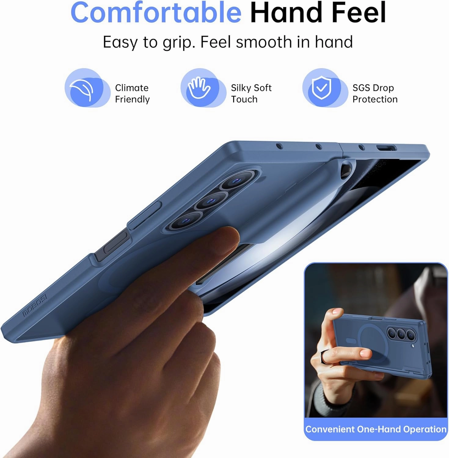 MOBOSI for Magnetic Z Fold 6 Case with S Pen Holder, Compatible with Magsafe, Full Body Shockproof Built-in Hinge Protection & Front Screen Protector Slim Phone Case for Samsung Galaxy Z Fold6, Blue