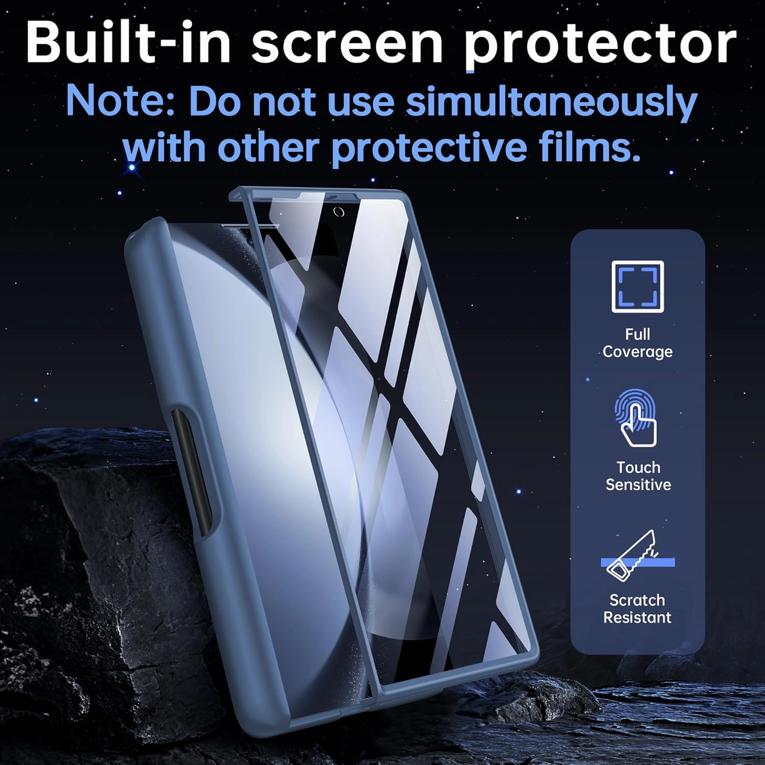 MOBOSI for Magnetic Z Fold 6 Case with S Pen Holder, Compatible with Magsafe, Full Body Shockproof Built-in Hinge Protection & Front Screen Protector Slim Phone Case for Samsung Galaxy Z Fold6, Blue
