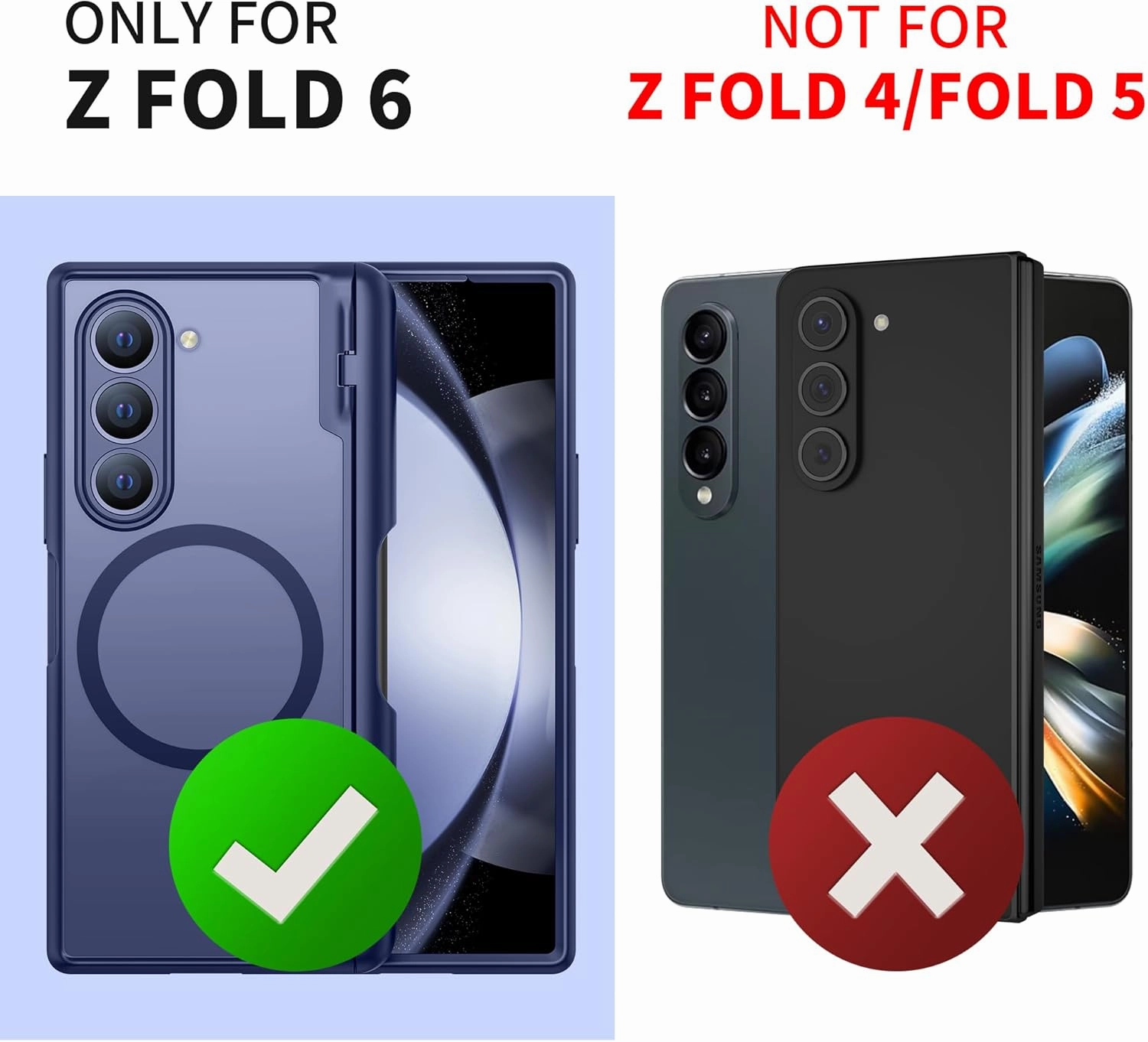 MOBOSI for Samsung Galaxy Z Fold 6 Case [Compatible with Magsafe], [Built-in Hinge Protection & Screen Protector] Magnetic Shockproof Full Body Slim Phone Case for Z Fold6 with S Pen Holder, Cold Blue