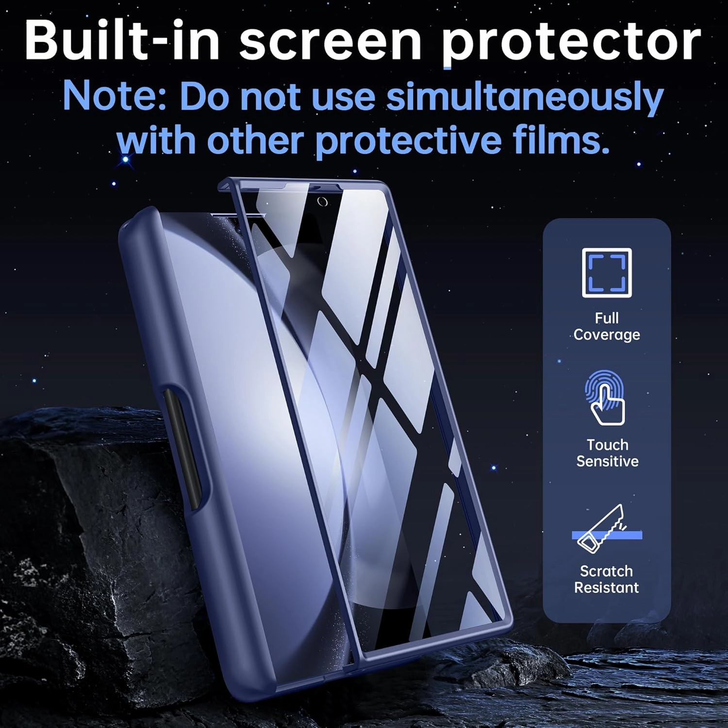 MOBOSI for Samsung Galaxy Z Fold 6 Case [Compatible with Magsafe], [Built-in Hinge Protection & Screen Protector] Magnetic Shockproof Full Body Slim Phone Case for Z Fold6 with S Pen Holder, Cold Blue