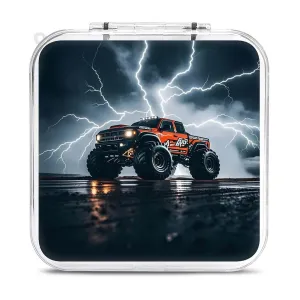 Monster Truck Black Sky Lightning Roar Switch Game Case Switch Game Holder Cartridge Case Storage 12 Games & 2 Micro Sd Card Slots, Travel Carry Cases, Portable Games Card Storage, Hard Shell, Buckle