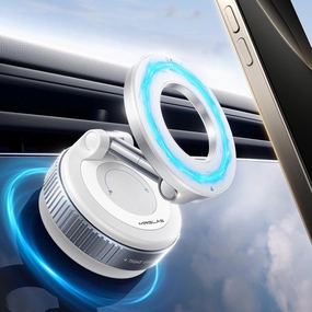 MRGLAS 2025 Upgraded Vacuum Magnetic Phone Holder, for Magsafe Suction Cup Phone Mount Car Truck Accessories for Women Men [89 LBS Suction & 2800gf Magnetic] Fathers Day for Gifts, 360° Adjustable