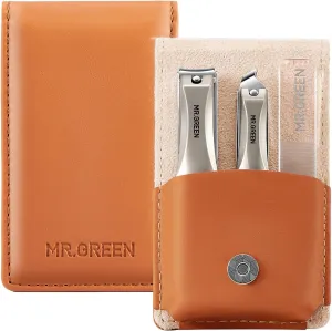 MR.GREEN 3pcs Nail Clippers Set, German Stainless Nail Clippers with Nail File, Anti Splash Excellent Quality Nail Cutters, Professional Finger&Toenail Clippers with Exquisite Case for Men& Women