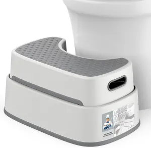 MR.SIGA Toilet Stool Squat Adult, Bathroom Stool Heavy Duty, Anti Slip Toilet Step for Bathroom, Toddler Step Stool for Kids