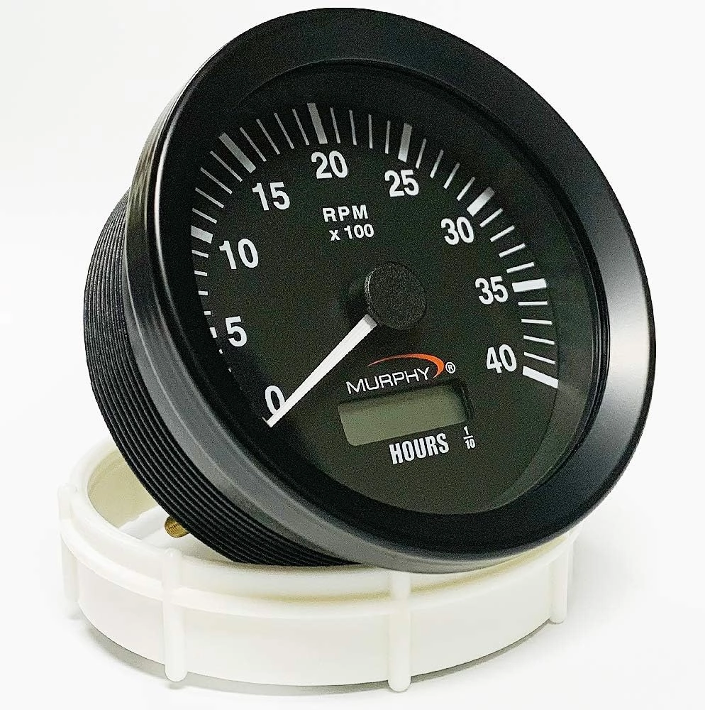 Murphy by Enovation Controls ATH-40-A Analog Tachometer/Hourmeter, 12/24 VDC (20700254)