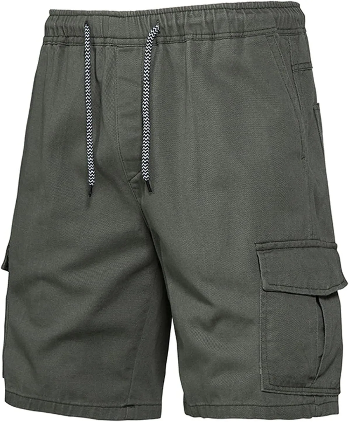 Muscularfit Cargo Shorts for Men 2024 Trendy Cotton Multi Pocket Tooling Shorts Casual Elastic Waist Drawstring Sport Shorts
