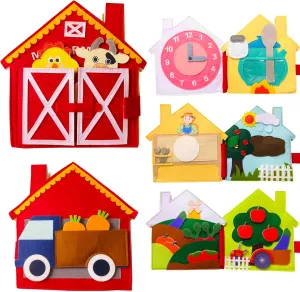 My Farm Day Felt Activity Book - Toddler Busy Book, Quiet Book for Kids Ages 3-5, Montessori Travel Toys, Soft Fabric Cloth Book for 1-3 Year Olds (My Farm Day)