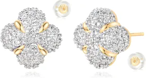 MYEARS Women Stud Earrings Gold Cluster Cubic Zirconia 14K Gold Plated Small Simple Hypoallergenic Everyday Jewelry