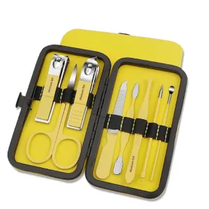 Nail clipper set, household, men and women's portable nail clippers, specialized eagle nose pliers for treating paronychia,Yellow 8,piece set