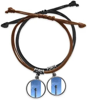 Nail Structure Art Deco Gift Fashion Bracelet Double Leather Rope Wristband Couple Set Gift