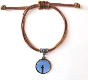 Nail Structure Bracelet Leather Rope Wristband Brown Jewelry