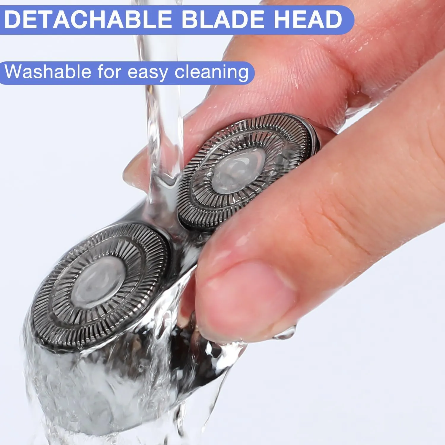 New Model Mini Dual-Head Electric Shaver, Upgrade Pocket Shaver, Washable Double Head Razor, USB Electric Mini Portable Razor, Rechargeable Waterproof Compact Electric Shaver(Silver)