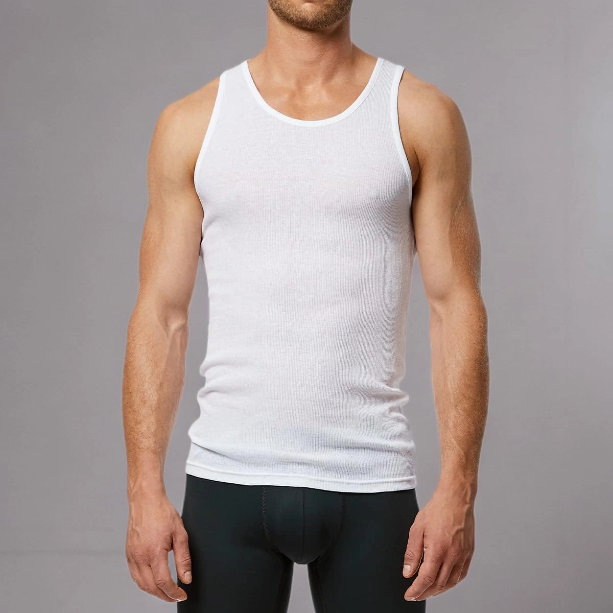 New Balance Men's Cotton Performance Rib Sleeveless Tank Top Undershirt (3 Pack Or 4 Pack)