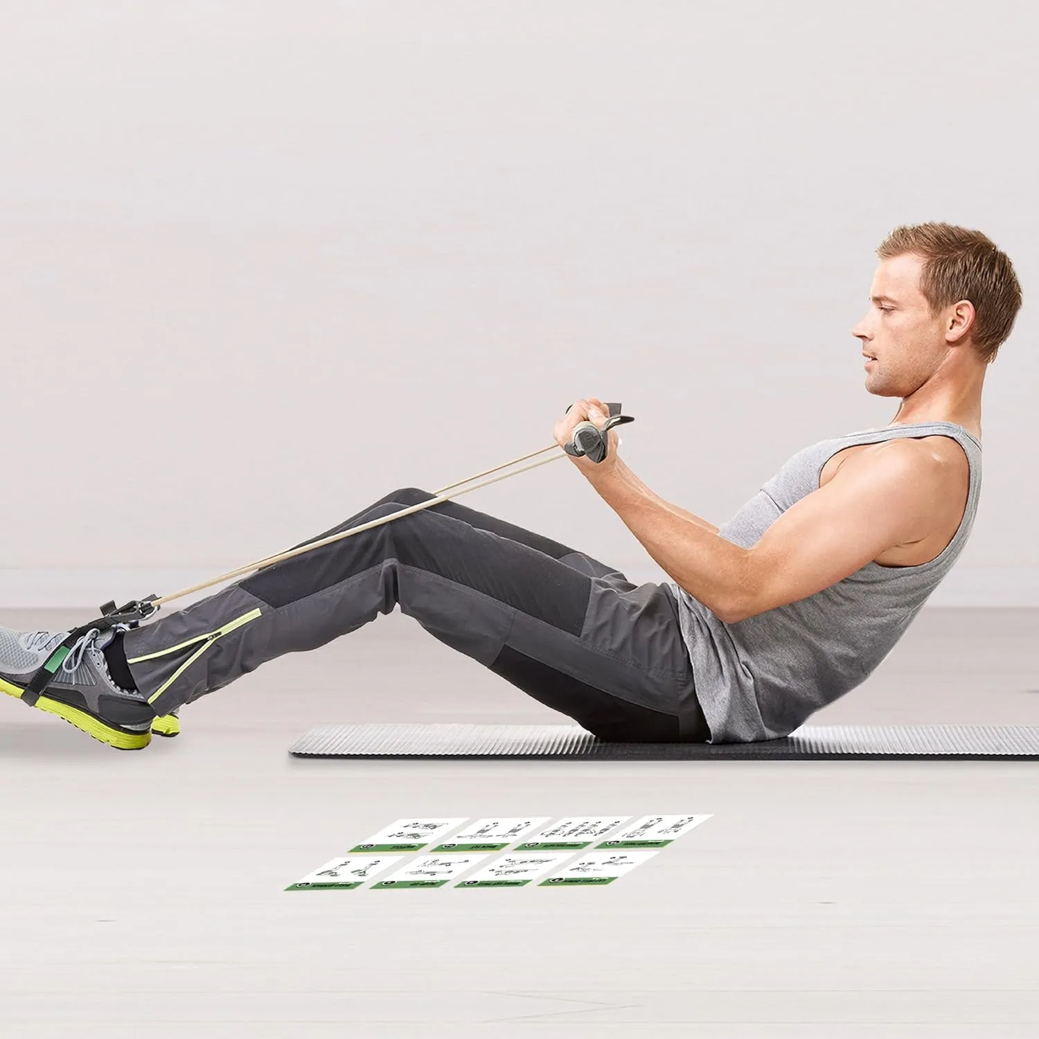 NewMe Fitness Resistance Bands Workout Cards, Instructional Fitness Deck for Women & Men, Beginner Fitness Guide to Training Exercises at Home or Gym