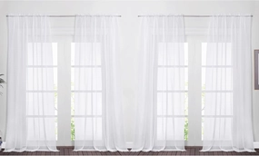 NICETOWN 4 Panels Sheer Curtains 95 - Plain Tulle Voile Panel Window Drapes/Draperies Set for Hall (4 Pieces, W60 x L95, White)