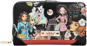 Nicole Lee NIKKY Compact Wallet, Vegan Leather, 8 Card Slots (NIKKY MAKES FRIENDS)