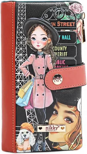 Nicole Lee NIKKY Vegan Leather Bifold Wallet, RFID Blocking, 8 Card Slots (NIKKY MAKES FRIENDS)