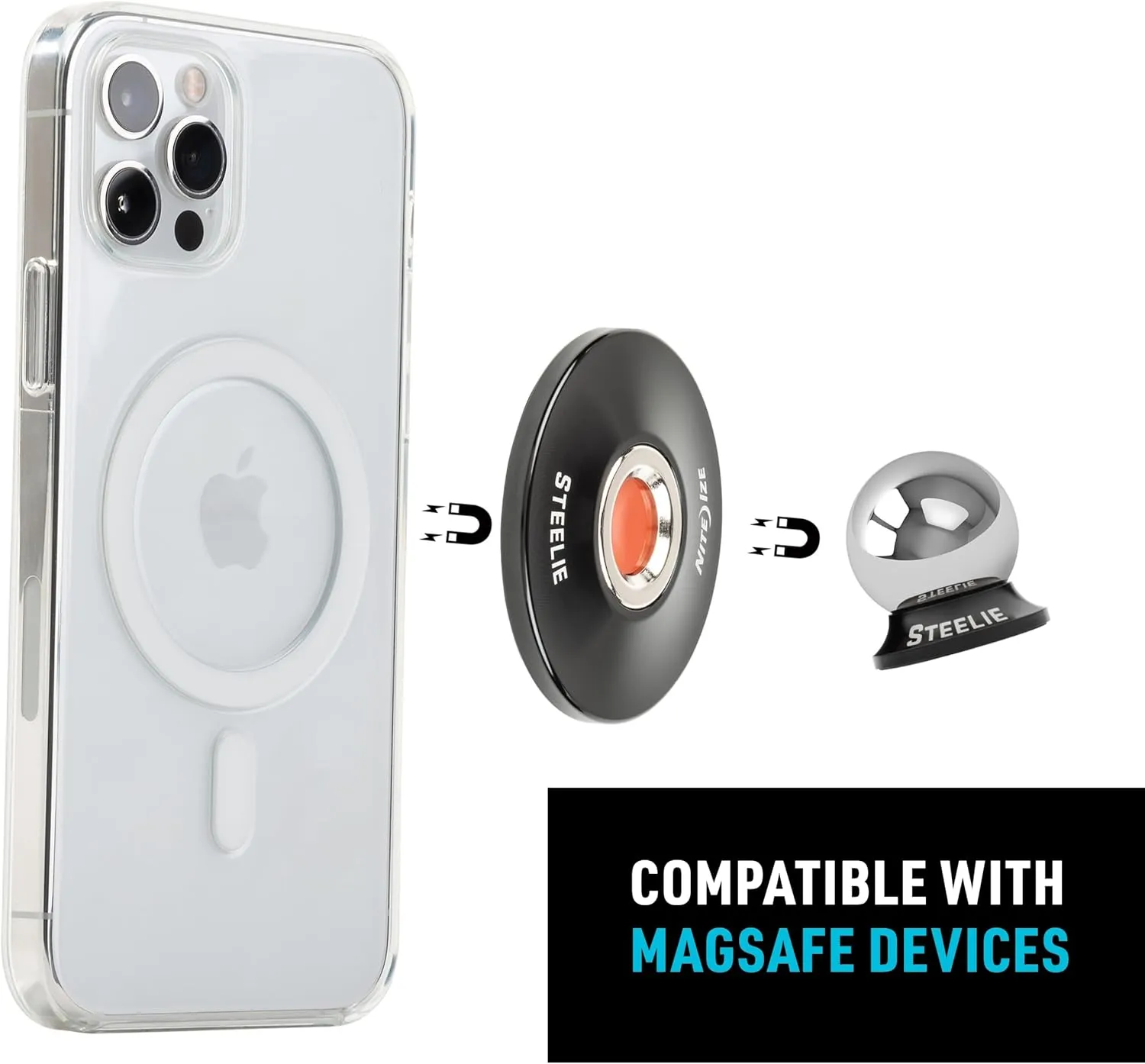 Nite Ize Steelie Orbiter Plus Dash Mount - Magnetic Phone Mount for Car Dashboards - Car Dashboard & Cell Phone Accessories - Neodymium Magnets