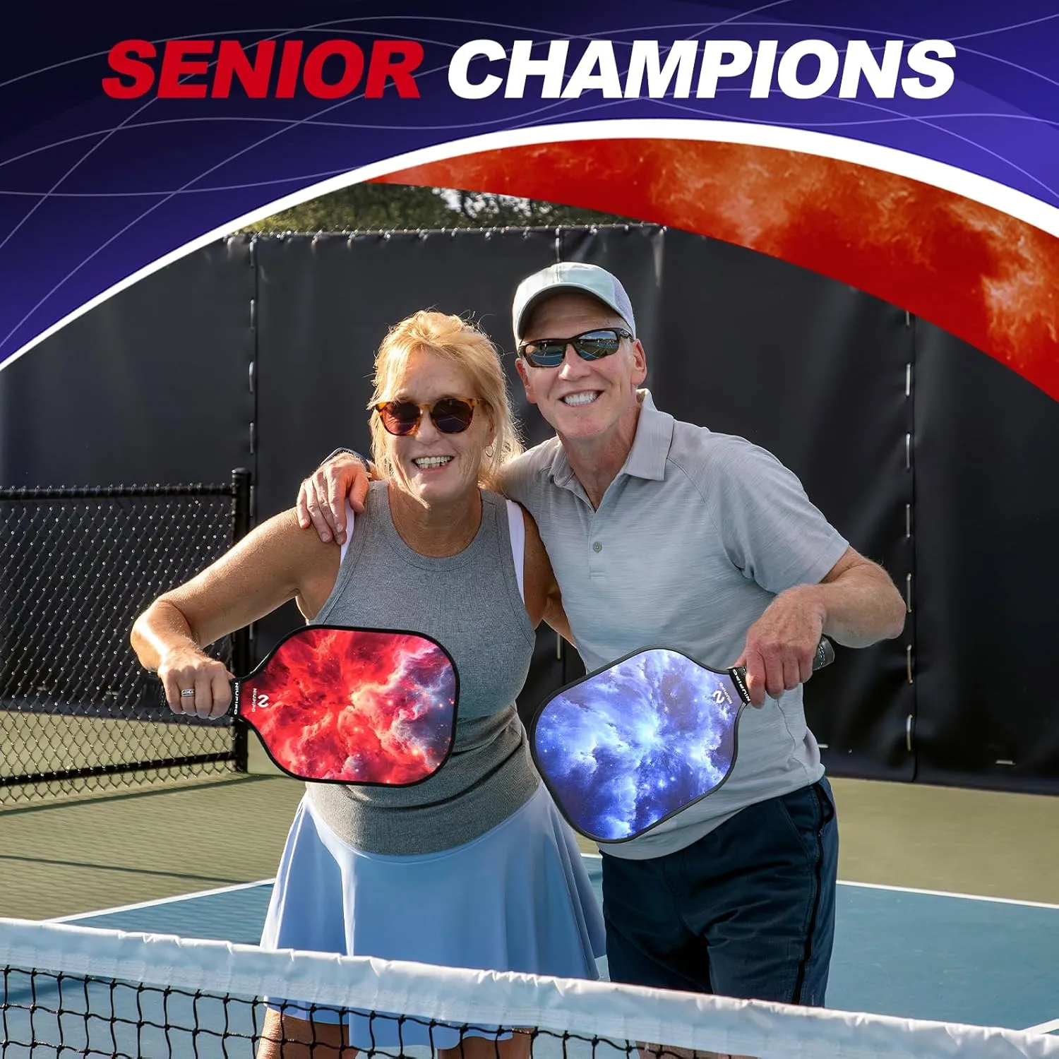 niupipo Pickleball Paddles Set of 2/4, USAPA Approved Fiberglass Surface, Polypropylene Honeycomb Core, Cushion Grip, Lightweight Pickleball Rackets with 2 Indoor and 2 Outdoor Balls, Portable Bag