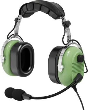 Noise Cancelling Pilot Headphone General Aviation Headset,NRR 24dB Anti-noise Microphone,U174 Twin Plug(Light Green) (A)