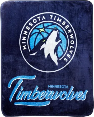 Northwest NBA Minnesota Timberwolves Unisex-Adult Raschel Throw Blanket, 50" x 60", Signature