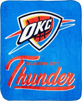 Northwest NBA Oklahoma City Thunder Unisex-Adult Raschel Throw Blanket, 50" x 60", Signature
