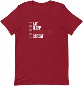 Novelty Military Aviation Aircraft Tee Shirt Eat and Fix Airplanes