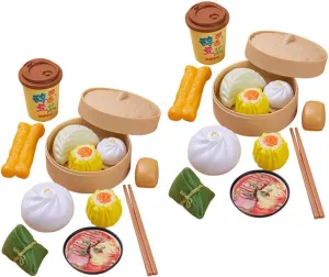 NUOBESTY 26pcs Dim Sum Toy Steamer Buns Chinese Breakfast Toy Pretend Play Kitchen Toy for Boys Girls
